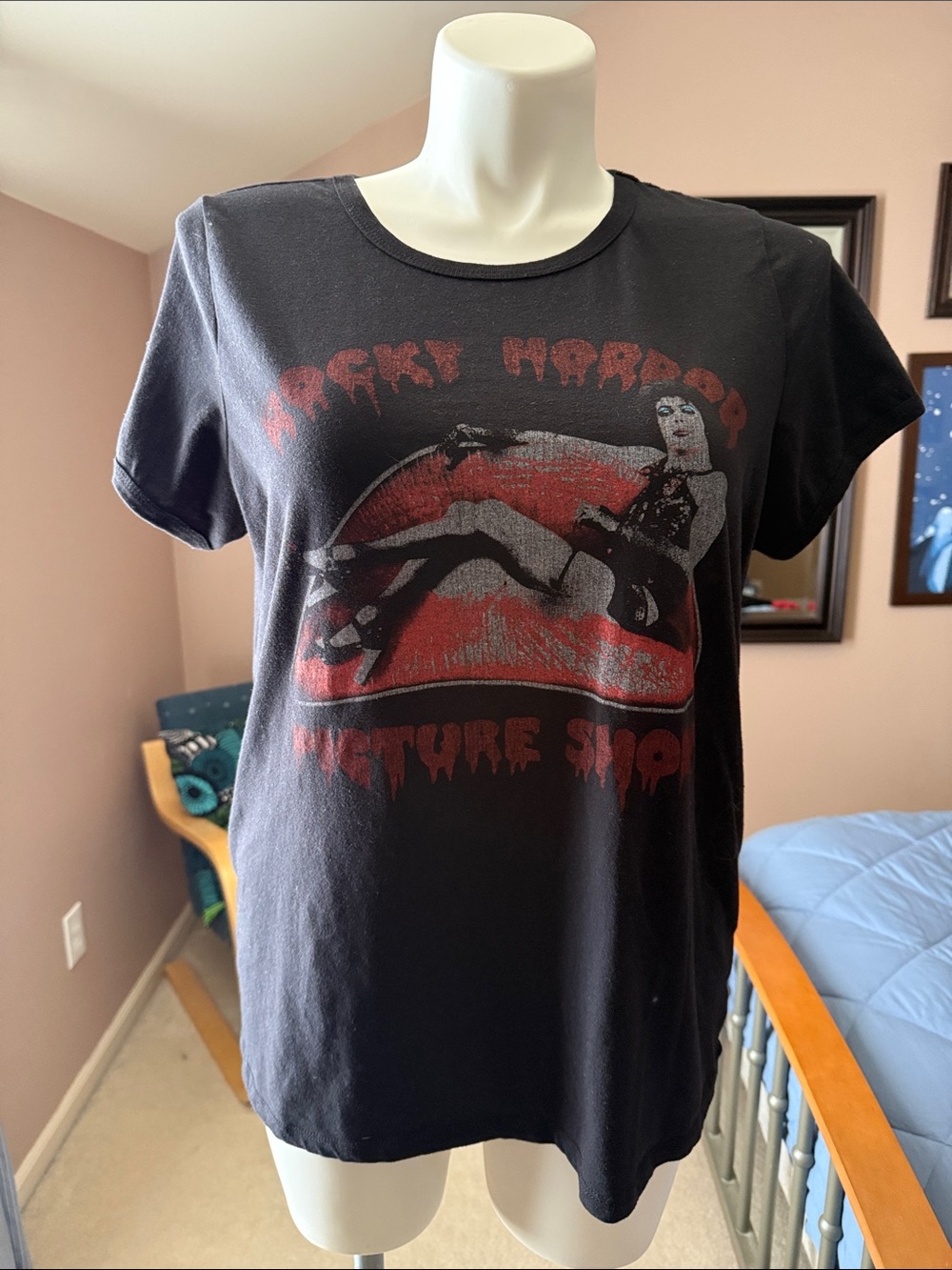 torrid Ripple Junction Black Rocky Horror Graphic Tee with Red Accent